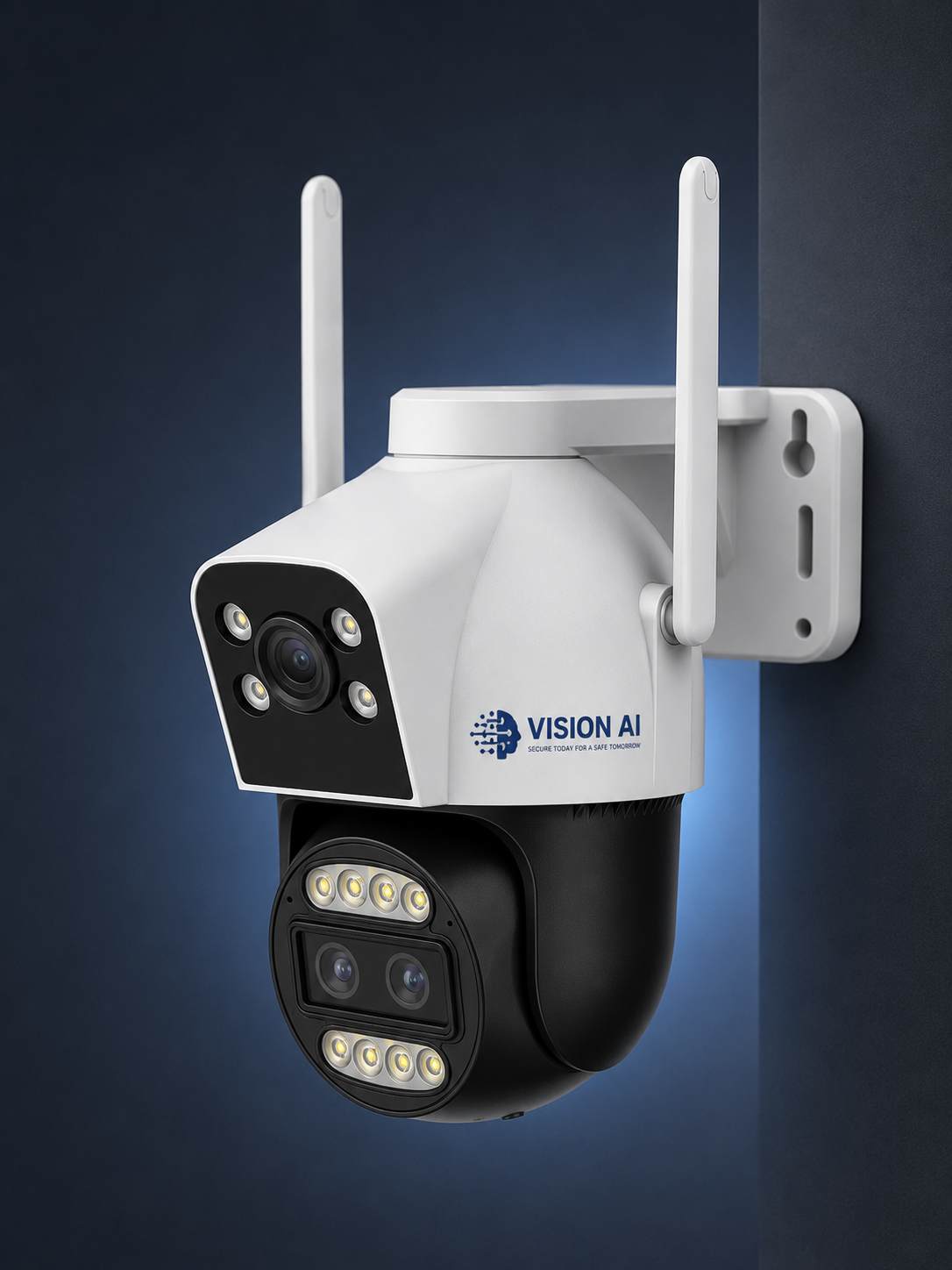 Vision AI 3MP Mini PT WiFi IP Camera with 360° Pan & Tilt, Two-Way Audio & Color Night Vision