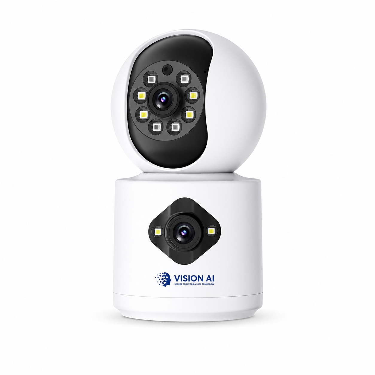 Vision AI 3MP + 3MP Smart Dual Lens WiFi IP Camera with 360° Pan, 90° Tilt & AI Tracking